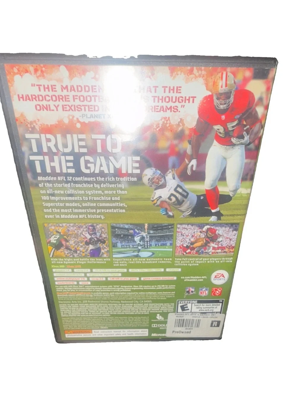 Xbox 360 Madden NFL 12 Video Game - Brown/Orange Cover